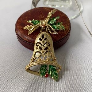 Vintage Holiday Bell Christmas Pin Brooch